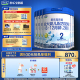 君乐宝(JUNLEBAO)乐铂2段较大婴儿配方奶粉(6-12个月龄) 808g*6听整箱 