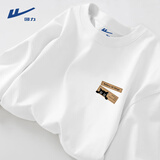 回力（Warrior）重磅纯棉透气长袖t恤男春秋季青少年休闲潮流运动体恤上衣打底衫