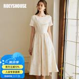 ROEYSHOUSE罗衣新中式中国风提花连衣裙女春夏新款优雅简约大摆裙10258 杏色 M