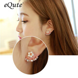 依特甜美后挂式耳钉女925银针耳环两戴小雏菊花朵耳饰品高档气质耳坠 玫瑰金