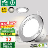 雷士（NVC）筒灯 LED筒射灯孔灯天花灯走廊过道灯 背景装饰灯牛眼灯 4W砂银正白光开孔75-85mm