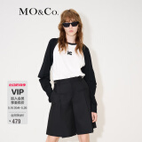 MO&Co.MC刺绣棉质宽松T恤美式复古打底衫情侣装t恤纯棉T恤摩安珂 本白色-第2批 M 165