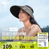 蕉下（beneunder）女士百褶贝壳黑胶防晒帽遮阳帽子女太阳帽防紫外线空顶帽BM56124
