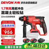 大有20V无刷充电电锤两用锂电锤冲击钻工业级电锤DRH双电5.0标充