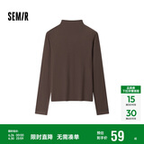 森马（Semir）长袖T恤女半高领吸湿发热抗菌2024冬紧身抓绒打底衫109724101001
