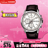 卡西欧（CASIO）手表男三盘简约夜光显示学生考试石英表MTH-5001L-7A