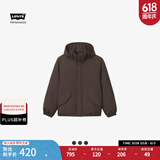 Levi's李维斯情侣同款简约休闲轻薄防寒舒适保暖羽绒服休闲外套 棕色 L