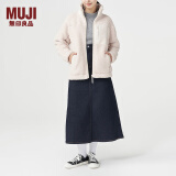无印良品 MUJI 男女通用 羊羔绒 拉链夹克 毛绒加绒厚外套 秋冬季 浅米色 XXXXS-XXXS