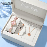 Cookie Koala正品小CK情人节礼物送女友生日四叶草手链镶钻手表女士夜光防水 5002玫壳粉面【项链礼盒】