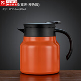 正扬 焖茶壶高档316不锈钢内胆泡茶保温壶茶水分离茶壶大容量闷泡壶 闷茶壶(800ML)+橙色