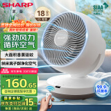 夏普 （SHARP）电风扇空气循环扇家用台扇低噪电风扇摇头涡轮对流大风力办公室宿舍桌面风扇节能小风扇 【遥控款】抗菌扇叶+净化除菌+香薰驱蚊