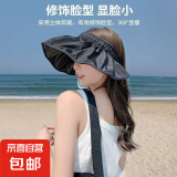 【全网爆款】杜森纳防晒帽女士网红贝壳帽遮阳帽户外空顶帽太阳帽 黑色