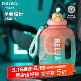 物生物（RELEA）运动水杯吨杯吨桶大容量Tritan塑料健身水壶男女学生吸管杯子礼物