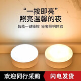 以典ins风水晶小台灯创意小夜灯卧室床头灯氛围灯LED电子蜡烛桌面摆件 充电按键三色灯（飞碟圆形随机） 氛围