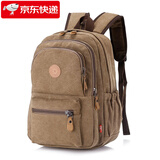酷奇袋鼠加厚耐磨帆布双肩背包男女通用中小号户外出行背包轻便帆布休闲包