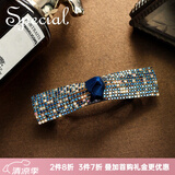 special手工发夹蝴蝶结发饰女发卡弹簧夹马尾夹顶夹边夹 时尚闪耀蓝色