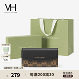 VANESSA HOGAN  VH女包PVC长款钱包小众多功能钱夹复古手拿小包生日礼物送女友 黑色