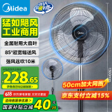 美的（Midea）【金属铝片】工业电风扇/飓风落地扇/空气通风金属扇/牛角扇/立式电风扇/大风力宿舍扇 FES45-20A