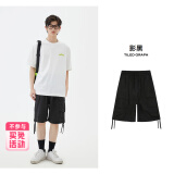 美特斯邦威休闲短裤男款合集夏季时尚牛仔短裤系带短裤-不参与店内买免活动 Q款-影黑 L 175/80A