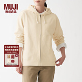 无印良品 MUJI 男女通用 紧密编织毛圈 拉链连帽衫 休闲外套 无性别 卫衣 原色 S -M(165/88A)