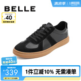 百丽男鞋舒适牛皮休闲鞋商场同款复古夏季透气德训鞋52022CM0【预售】 黑色 43 (265mm)