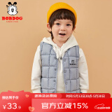 巴布豆儿童马甲宝宝秋冬季羽绒棉上衣男童外穿背心女童可爱小童内搭冬装 浅蓝 130