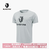 BLACK YAK 布来亚克男士新品户外休闲圆领轻薄透气印花时尚清新短袖T恤MLM097W 浅灰色 180