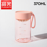 富光塑料水杯BB杯子女生夏季高颜值便携简约随行可爱泡茶杯家用耐热 蜜桃粉【茶隔+精准刻度】370ml