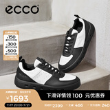爱步（ECCO）板鞋男鞋 男士休闲鞋小白鞋拼色厚底牛皮明星同款 街头720 520814 黑色/白色52081450669 43