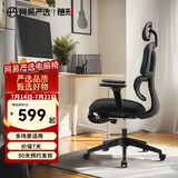 网易严选半佛推荐 小蛮腰双背人体工学椅转椅 办公椅电脑椅 【S5pro】黑色有搁脚(4D扶手)