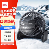 得力（deli）USB桌面风扇 两档风速迷你轻音家用卧室办公室台式桌面扇学生宿舍小风扇 U型底座小台扇/电风扇 黑