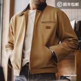 马登工装星际穿越底特律猎装夹克男春季J001美式帆布巴恩风翻领外套 卡其色 XL