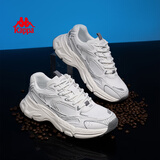 卡帕（Kappa）男鞋春季网面运动鞋子男款厚底增高老爹鞋休闲跑步鞋 经典白 41