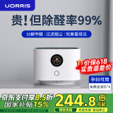 UORRIS德国欧瑞氏空气净化器除甲醛新房家用桌面办公室小型除烟味去醛神器 清新白 【含耗材丨除醛率99%】 实时检测丨主动捕捉丨效果可视化