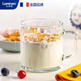 乐美雅（Luminarc）玻璃杯带把手水杯茶杯钢化玻璃咖啡杯微波炉可用冰川纹500ml*2