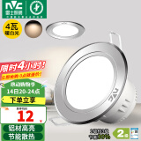 雷士（NVC）筒灯 LED筒射灯孔灯天花灯走廊过道灯 背景装饰灯牛眼灯 4W砂银暖白光开孔75-85mm