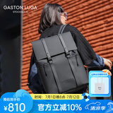 GASTON LUGA原创潮牌背包男双肩包皮大容量男女电脑包书包防水旅行商务出差 典雅黑13英寸