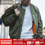 马登工装 美式空中MA1飞行员夹克军事风短款外套复古棒球服男潮春上衣 绿色 M