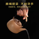 汉泊科大容量烤奶茶壶围炉煮茶壶整套陶罐茶提梁壶酒店泡茶壶粗陶碳套装 柴烧南瓜壶500ml特价