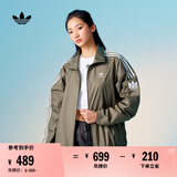 adidas情侣款复古风梭织立领夹克外套男女阿迪达斯官方三叶草 岩层橄榄绿 L