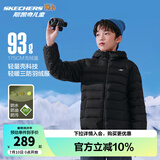 Skechers斯凯奇小暖宝羽绒服男童女童外套石墨烯蓄热保暖冬装P424K076 碳黑/0018 140 充绒量60g