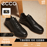 爱步（ECCO）商务休闲鞋 男士休闲皮鞋男鞋牛皮休闲运动鞋子正装鞋 雅仕207124 黑色20712401001 39