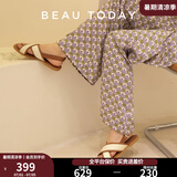 BEAUTODAY【小冉同款】罗马凉鞋女款2025新款夏季外穿百搭真皮凉鞋平底女鞋 复古棕（不可水洗） 37