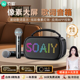 索爱（soaiy）N01悬浮歌词蓝牙K歌音箱无线话筒麦克风一体式儿童户外家庭用ktv男女唱歌生日礼物黑