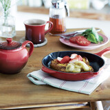 酷彩（Le Creuset）法国进口珐琅锅铸铁20/23/26cm圆形浅煎锅平底煎烤锅多功能平底锅 【1-2口之家】红色 20cm