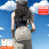 BLACKKISS女包帆布2025新款贝壳包单肩包斜挎包包休闲运动旅行徒步挎包布包 米色款二（拉链头是米白）（优质版本）
