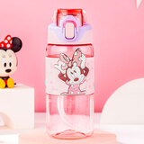 迪士尼儿童水杯男女学生礼物运动吸管杯夏季弹盖塑料喝水杯子540ML米妮