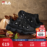 FILA【杨幂同款】官方豌豆鞋女鞋老爹鞋运动鞋冬季新款运动休闲鞋 黑/影黑灰-BD 36.5
