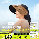 蕉下（beneunder）女士百褶贝壳黑胶防晒帽遮阳帽子女太阳帽防紫外线空顶帽BM56124