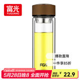 富光男女士双层玻璃杯 高硼硅玻璃304茶隔水杯子 带茶隔泡茶杯320ml